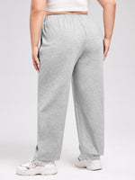 Plus Heart Print Slant Pocket Sweatpants