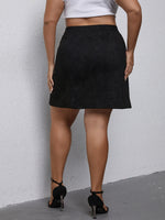 Plus Button Detail Skirt