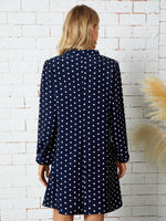 Polka Dot Notched Neck Tunic Dress