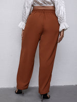 Plus High Waist Slant Pocket Pants