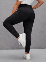 Plus Solid Leggings With Phone Pocket