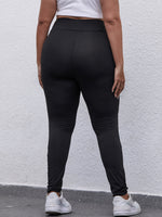 Plus Criss Cross Contrast Mesh Leggings