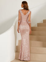 Missord Rhinestone Strap Maxi Sequins Prom Dress