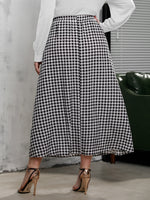 Plus Gingham Print A-line Skirt