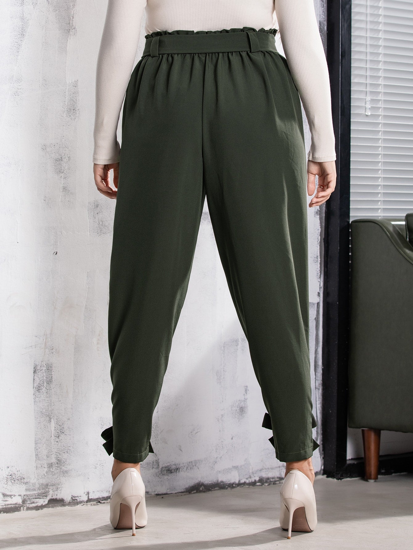 Plus Knot Detail Belted Cargo Pants