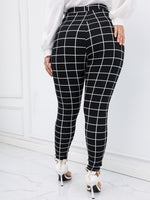 Plus Plaid Print Skinny Pants