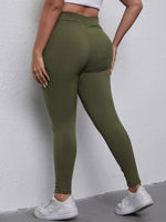 Plus Solid Ribbed Knit Leggings