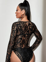 Slim Fit Lace Bodysuit Without Lingerie