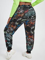 Plus Graffiti Print Sweatpants