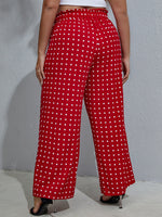 Plus Polka Dot Belted Pants