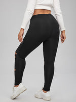 Plus High Waist Cut Out Leggings