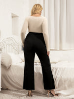 Plus Seam Front High Waist Flare Leg Pants