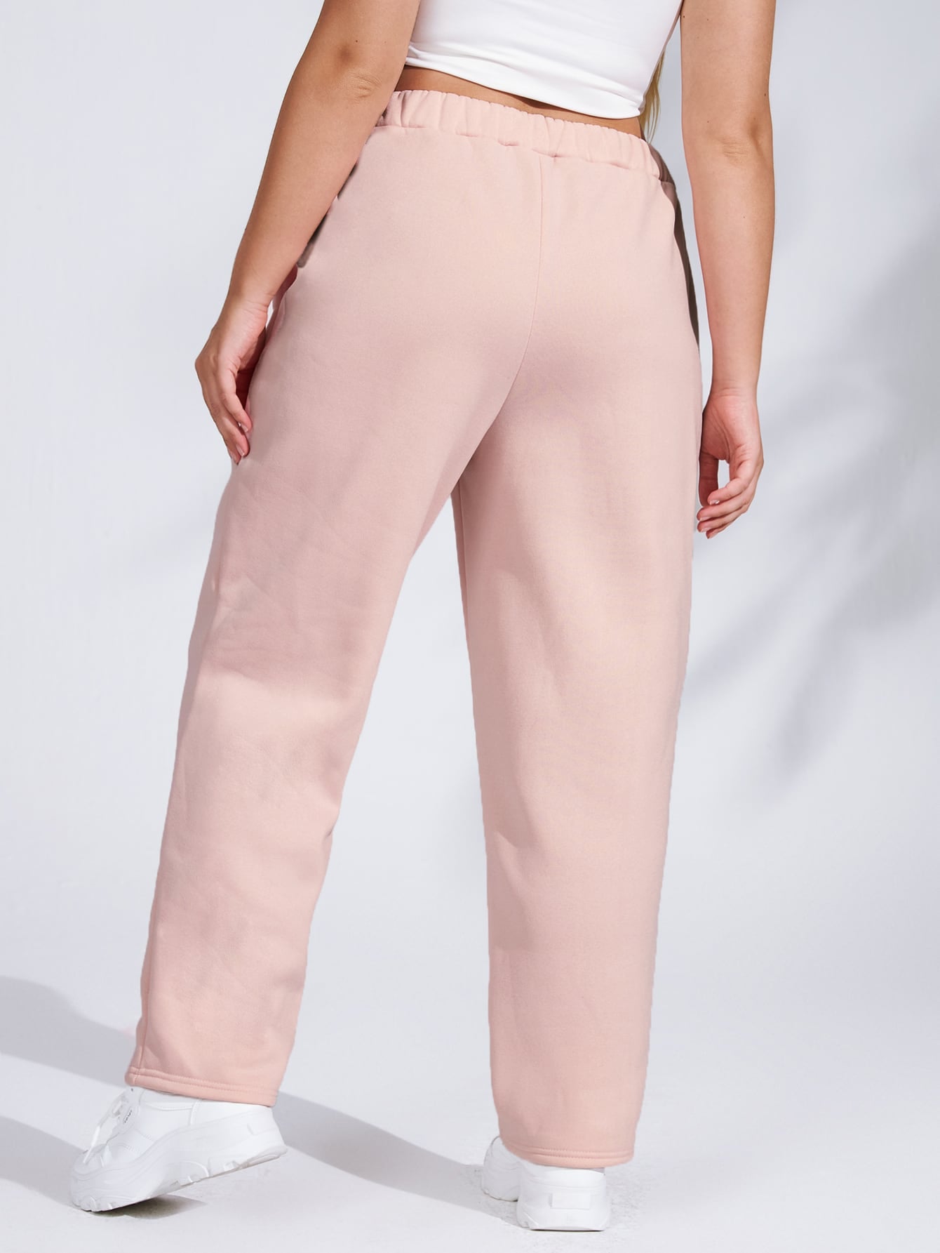 Alondra & Evelyn x SHEINsquad Plus Solid Elastic Waist Sweatpants