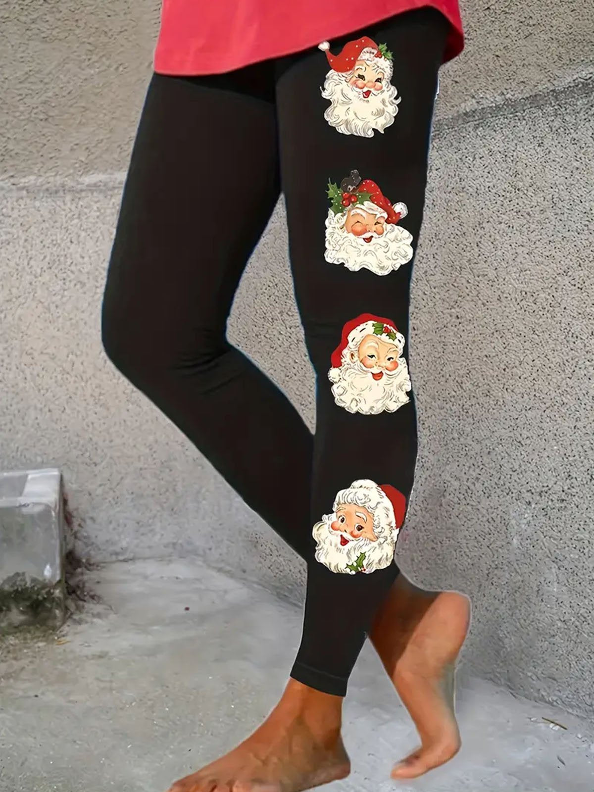 Casual Santa Claus Tight Long Leggings