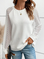 Loose Long Sleeve V Neck Plain Casual Regular Sweatshirt