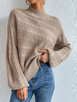 Casual Long Sleeve Crew Neck Plain Loose Mid-Long Sweater