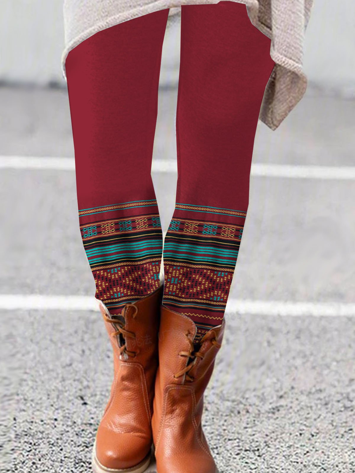 Casual Ethnic Tight Long Leggings