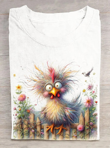 Casual Short Sleeve Crew Neck Turkey Loose Regular T-Shirt