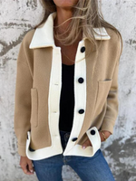 Loose Shawl Collar Long Sleeve Plain Casual Regular Jacket