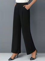 Casual Plain Pocket Stitching Loose Ankle Pants