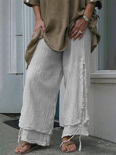 Plus Size Casual Plain Loose Long Pants