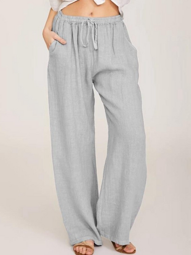 Plus Size Casual Plain Loose Long Pants