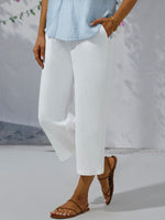 Casual Plain Split Joint Loose Capris Pants