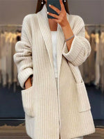 Casual Long Sleeve Plain Loose Mid-Long Coat