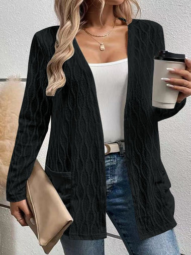 Loose Long Sleeve Plain Casual Regular Jacket