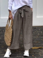 Plus Size Casual Plain Loose Long Pants