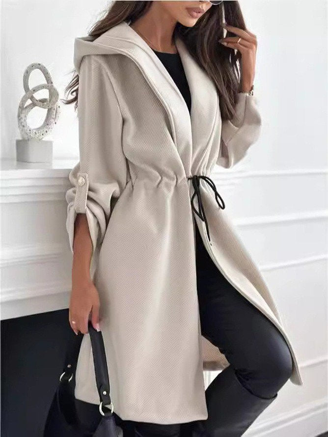 Loose Hoodie Long Sleeve Plain Casual Regular Coat