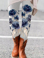 Casual Floral Printing Tight Long Leggings