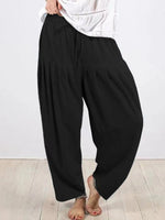 Plus Size Casual Plain Loose Long Pants