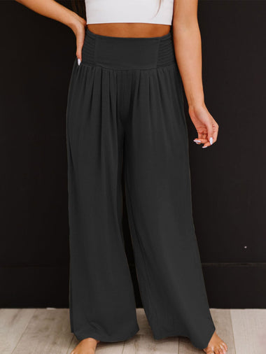 Casual Plain Scramble Loose Long Pants