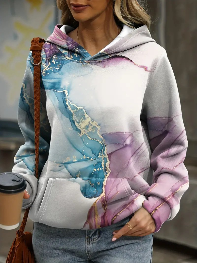 Casual Long Sleeve Hoodie Letter Pattern Loose Regular Sweatshirt