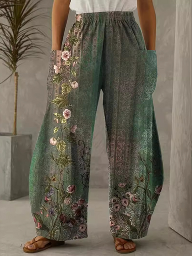 Plus Size Casual Ethnic Loose Long Pants