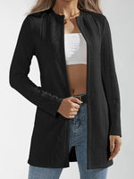 Loose Wrap Long Sleeve Plain Casual Mid-Long Cardigan