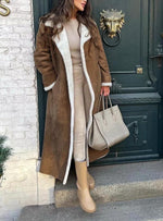 Loose Shawl Collar Long Sleeve Plain Casual Long Coat