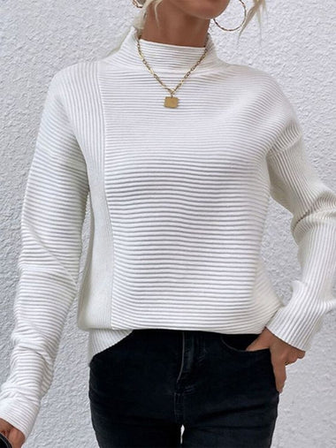 Loose Long Sleeve Turtleneck Plain Casual Regular Sweatshirt