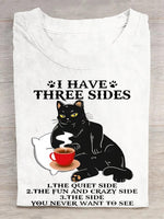 Loose Short Sleeve Crew Neck Cat Casual Regular T-Shirt