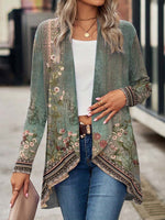 Plus Size Casual Long Sleeve Ethnic Loose Regular Coat