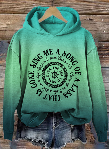 Long Sleeve Hoodie Text Letters Casual Regular Hoodie