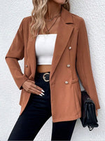 Loose Long Sleeve Plain Casual Regular Blazers