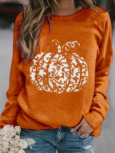 Loose Long Sleeve Crew Neck Halloween Casual Regular Sweatshirt