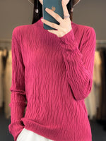 Loose Long Sleeve Mock Neck Plain Casual Regular Sweater