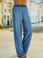 Plus Size Basics Solid Loose Long Pants