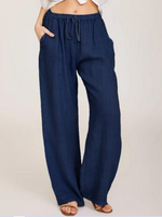 Plus Size Casual Plain Loose Long Pants