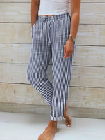 Casual Striped Loose Long Pants