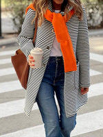 Loose Long Sleeve Striped Casual Regular Jacket