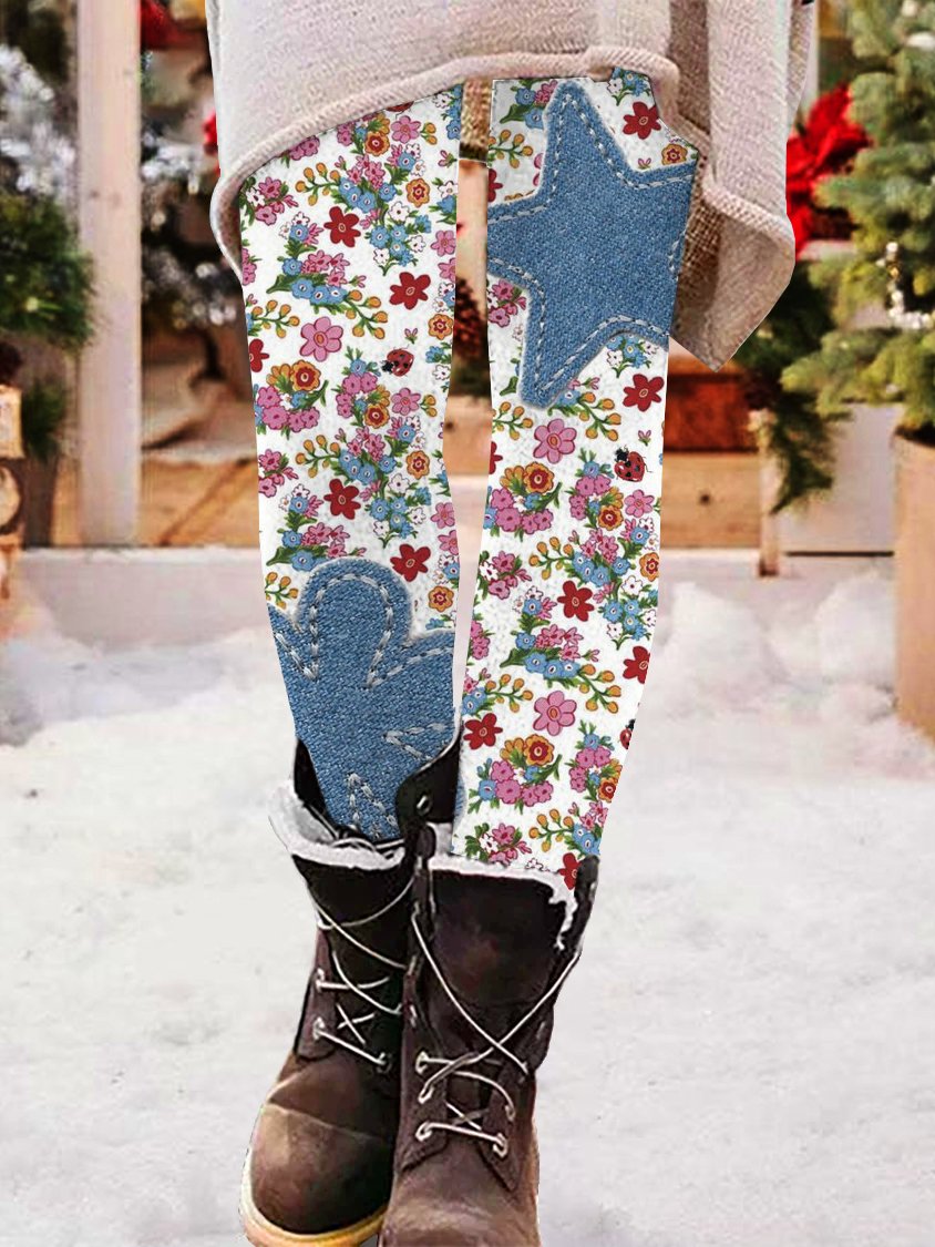 Plus Size Casual Christmas Tight Long Leggings